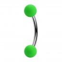 Neon Green Acrylic Eyebrow Piercing Ring with Balls