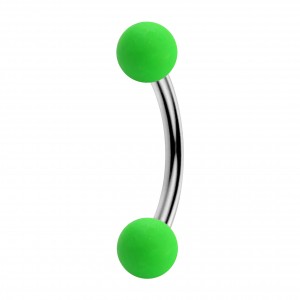 Neon Green Acrylic Eyebrow Piercing Ring with Balls