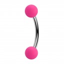 Neon Pink Acrylic Eyebrow Piercing Ring with Balls