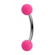 Neon Pink Acrylic Eyebrow Piercing Ring with Balls