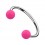 Hufeisen-Piercing Acryl Rosa Neon Kugeln
