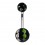 Piercing Nombril Original Peint Main Feuillage Blanc / Vert / Noir