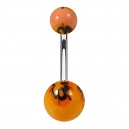 Piercing Ombligo Original Pintado Mano Varios Negro / Naranja