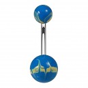 Piercing Nombril Original Peint Main Divers Beige / Bleu