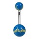 Piercing Ombligo Original Pintado Mano Varios Beige / Azul