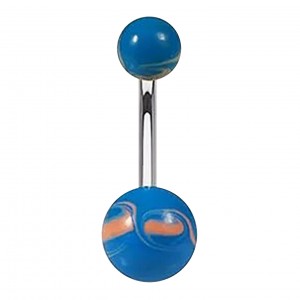 Piercing Ombligo Original Pintado Mano Varios Rosa / Azul