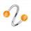 Spiral-Piercing Zwei Kugeln Linien Transparente Orange