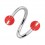 Piercing Spirale Deux Boules Lignes Transparentes Rouges