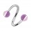Piercing Spirale Deux Boules Lignes Transparentes Violettes