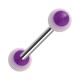 UV Reactive Purple/White Point Acrylic Tongue Bar Ring