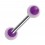 UV Reactive Purple/White Point Acrylic Tongue Bar Ring