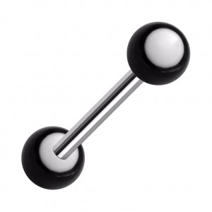 UV Reactive White/Black Point Acrylic Tongue Bar Ring