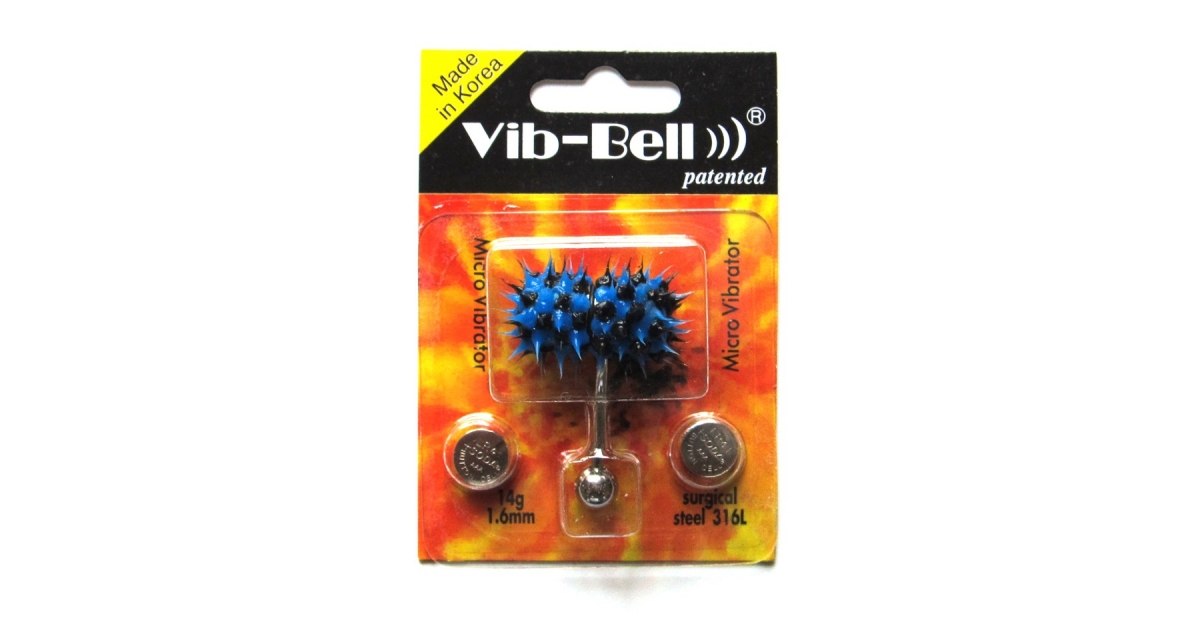 Blue / Black Biocompatible Silicone Vib-Bell Vibrating Tongue Ring