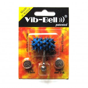 Piercing Vibrant Langue Vib-Bell Silicone Biocompatible Bleu / Noir