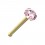 Pink Crystal Stone 14K Yellow Gold Nose Ring Bone Bar