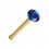 Gerader Nasenpiercing-Pin 14 Karat Gelbgold Kristallstein Dunkelblau