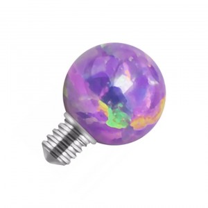 Bola Ópalo Sintético Púrpura de Piercing Microdermal