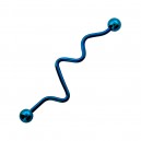 Piercing Industriel Zigzag Anodis&eacute; Bleu Clair Boules