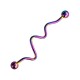 Piercing Industriel Zigzag Anodis&eacute; Multicolore Boules