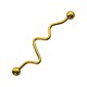 Gold Anodized Industrial Zigzag Ring w/ Balls