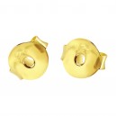 Fermoirs Papillon Boucles d'Oreilles Argent 925 Plaqué Or Jaune 18K