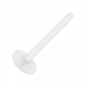 White Teflon PTFE Stud Piercing Bar