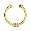 Spring Adorned Gold Anodized 316L Steel Septum Fake Piercing