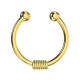 Septum-Fake-Piercing Stahl 316L Eloxiert Golden Federverziert