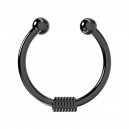Spring Adorned Black Anodized 316L Steel Septum Fake Piercing
