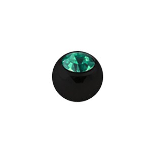 Only Piercing Replacement Black Ball with Emerald Strass