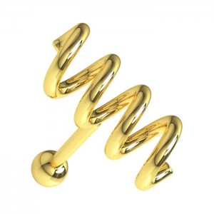 Helix-Piercing Stahl 316L Eloxiert Golden Druckfeder