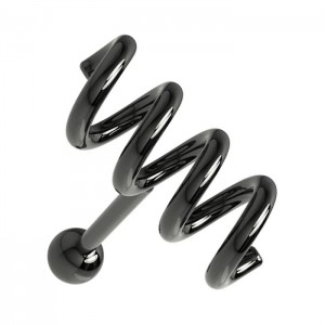 Helix-Piercing Stahl 316L Eloxiert Schwarz Druckfeder