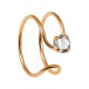 Piercing Falso Nariz Anillo Doble Chapado Oro Rosa Strass Blanco