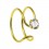 Faux Piercing Nez Anneau Double Plaqu&eacute; Or Jaune Strass Blanc