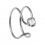 925 Sterling Silver Double Ring Nose Fake Piercing w/ White Strass