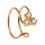 Piercing Falso Nariz Anillo Doble Chapado Oro Rosa Triple Strass