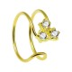 Piercing Falso Nariz Anillo Doble Chapado Oro Amarillo Triple Strass