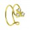 Nase-Fake-Piercing Doppelring Plattiert Gelbes Gold Drei Strass
