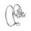925 Sterling Silver Double Ring Nose Fake Piercing w/ Triple Strass