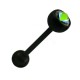 Piercing Langue Bioflex Noir Strass Multicolore