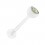 Barbe De Piercing Langue Bioflex Blanc - Flexible, Barre 1.6x16mm, Boule 6mm, Plastique, Vendu à L'unité