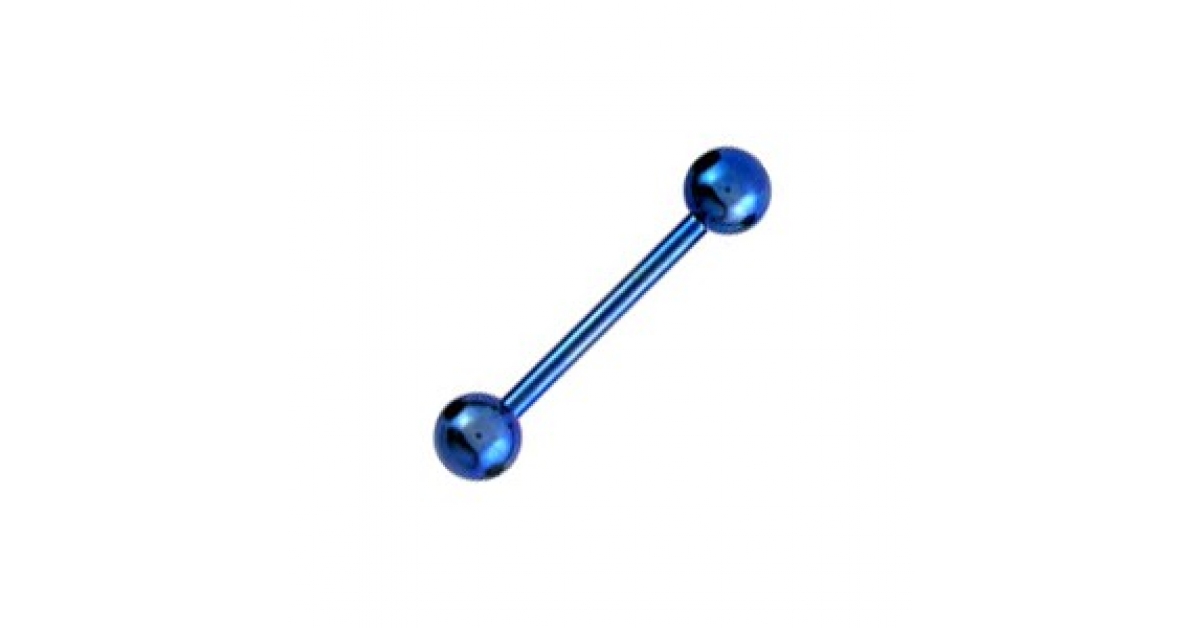 1.6 x 16 5/8 x 5 mm VOTREPIERCING Grade 23 Titanium Navy Blue Anodized Tongue Bar Ring w/Balls Piercing Jewel 1.6 x 16 5/8 x 5 mm VOTREPIERCING Grade 23 Titanium Navy Blue Anodized Tongue Bar Ring w/Balls Piercing Jewel