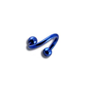 Piercing Hélix / Espiral Titanio Grado 23 Anodizado Azul Marino Bolas