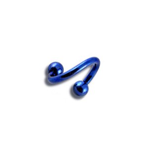 Spiral- / Helix-Piercing Titan Grad 23 Eloxiert Marineblau Kugeln