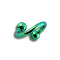 Piercing Helix / Spirale Titane Grade 23 Anodisé Vert Boules