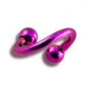 Spiral- / Helix-Piercing Titan Grad 23 Eloxiert Rosa Kugeln