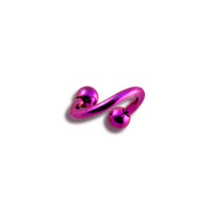 Grade 23 Titanium Pink Anodized Helix / Twisted Barbell w/ Balls