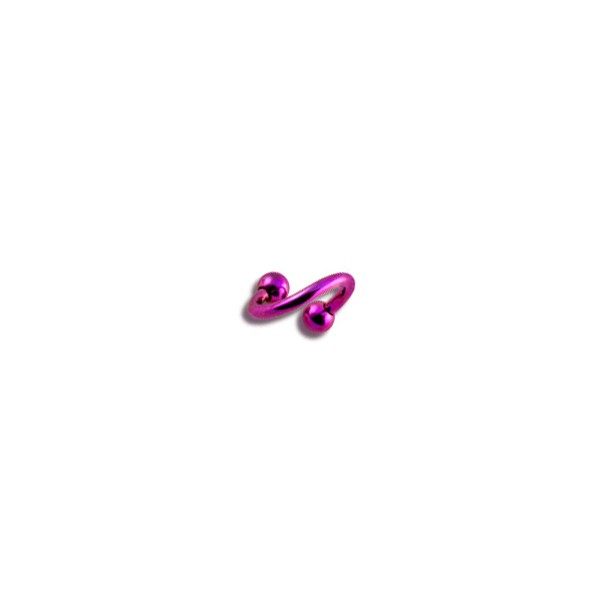1.6 x 8 5/16 VOTREPIERCING Grade 23 Titanium Pink Anodized Helix/Twisted Barbell w/Spikes Piercing Jewel x 3 mm