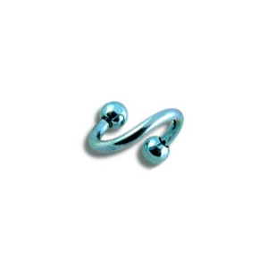 Spiral- / Helix-Piercing Titan Grad 23 Eloxiert Hellblau Kugeln