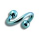 Spiral- / Helix-Piercing Titan Grad 23 Eloxiert Hellblau Kugeln